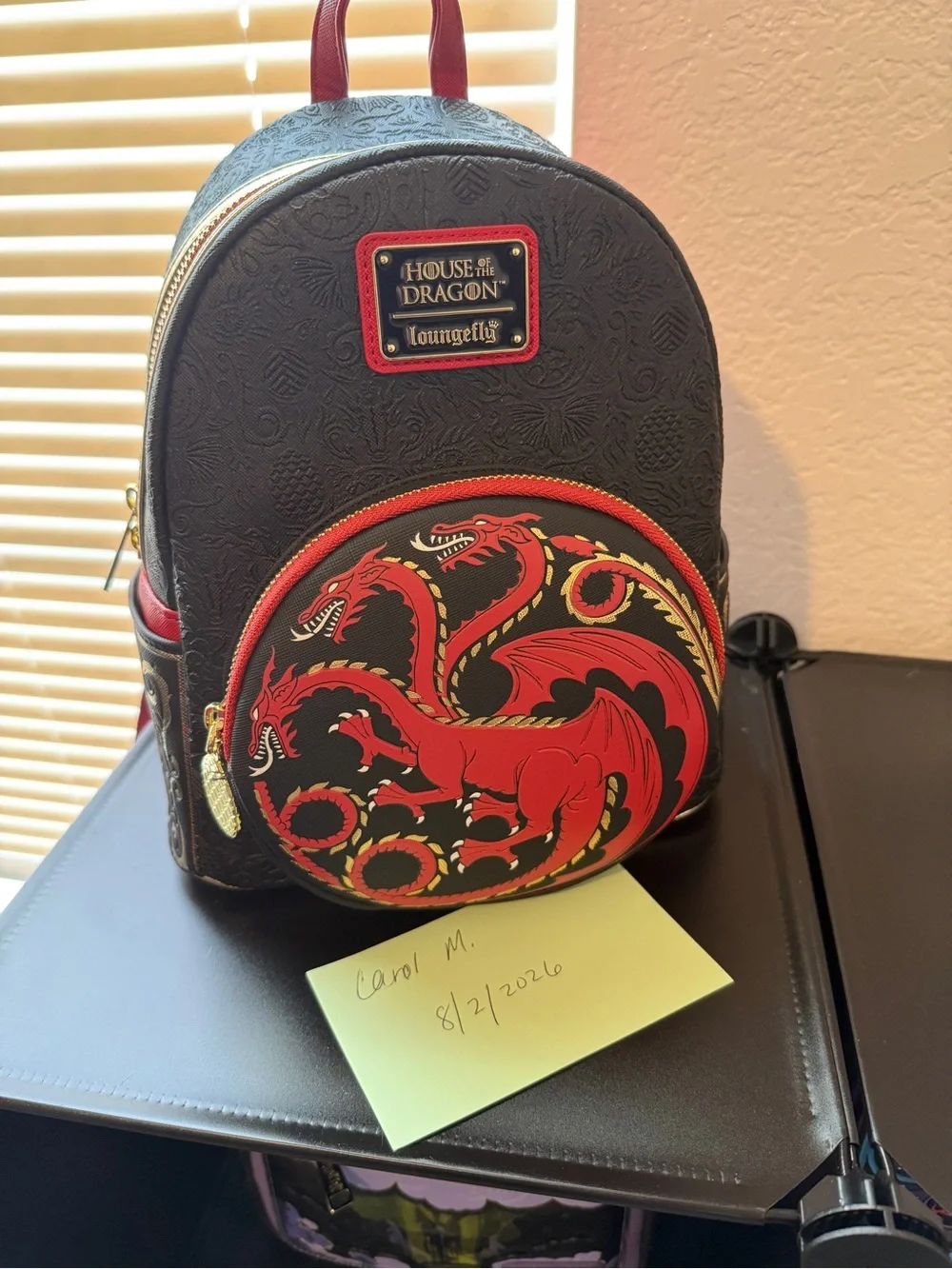 Loungefly Black & Red House of the Dragon Mini Backpack.  Used once.